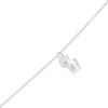 Thumbnail Image 1 of Origami Cat Dangle Anklet in Sterling Silver - 10"
