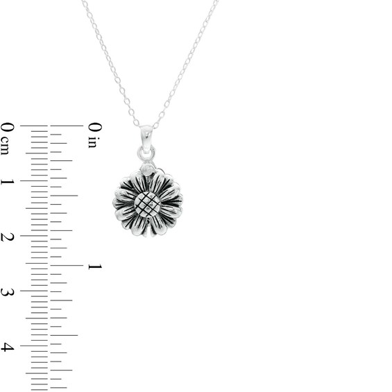 Oxidized "My Sunshine" Opening Sunflower Pendant in Sterling Oxidized "My Sunshine" Opening Sunflower Pendant in Sterling Silver