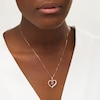 Thumbnail Image 1 of 1/5 CT. T.W. Champagne and White Diamond Heart Loop Pendant in 10K Rose Gold