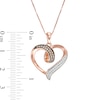 Thumbnail Image 2 of 1/5 CT. T.W. Champagne and White Diamond Heart Loop Pendant in 10K Rose Gold