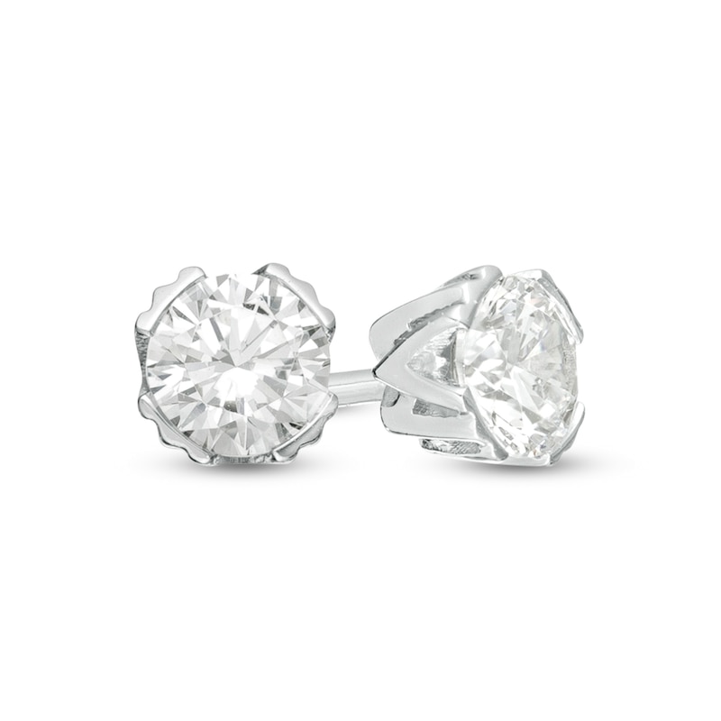 Main Image 1 of Vera Wang Men 1/2 CT. T.W. Diamond Solitaire Stud Earrings in 10K White Gold