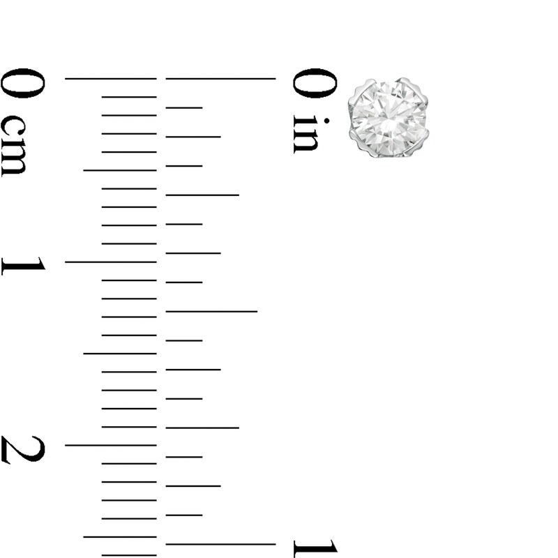 Main Image 3 of Vera Wang Men 1/2 CT. T.W. Diamond Solitaire Stud Earrings in 10K White Gold