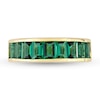 Thumbnail Image 3 of Baguette-Cut Lab-Created Emerald Band in Sterling Silver with Yellow Rhodium