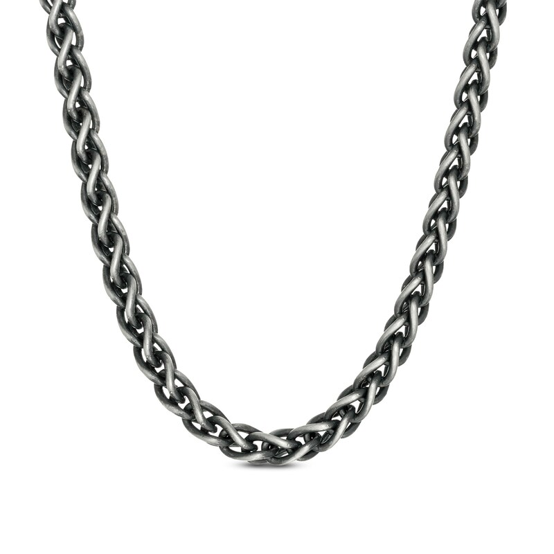 Main Image 1 of Vera Wang Men 6.0mm Oxidized Wheat Chain Necklace in Sterling Silver with Black Rhodium - 22"