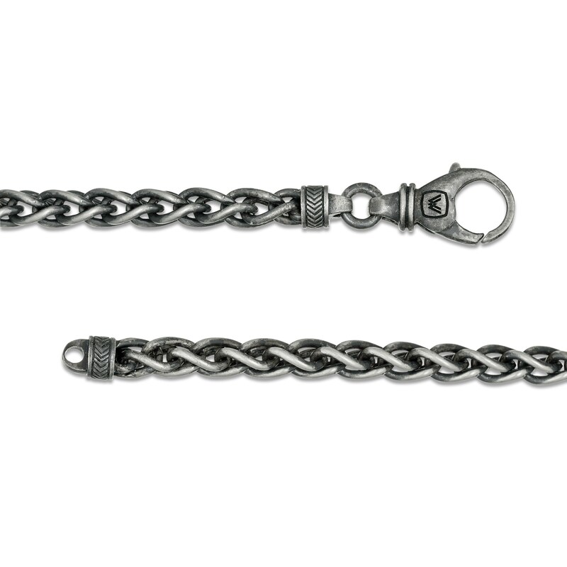 Main Image 3 of Vera Wang Men 6.0mm Oxidized Wheat Chain Necklace in Sterling Silver with Black Rhodium - 22"