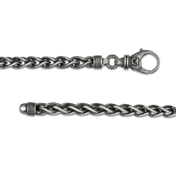 Vera Wang Men 6.0mm Oxidized Wheat Chain Bracelet in Sterling Silver - 8.5"