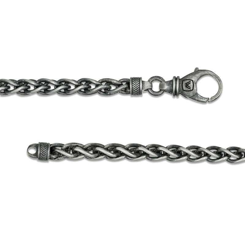 Main Image 3 of Vera Wang Men 6.0mm Oxidized Wheat Chain Bracelet in Sterling Silver - 8.5"