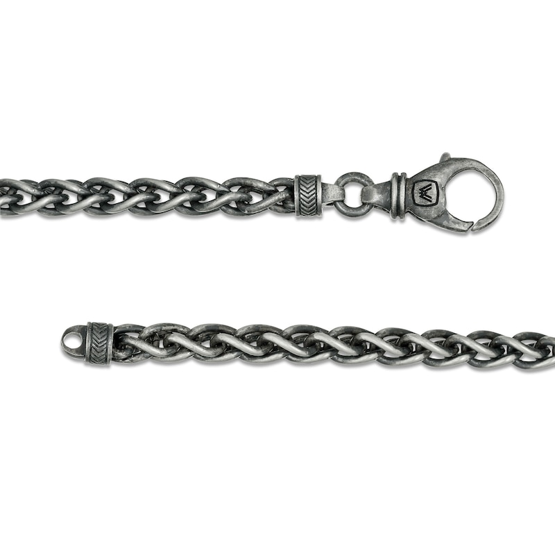 Vera Wang Men 6.0mm Oxidized Wheat Chain Bracelet in Sterling Silver - 8.5"