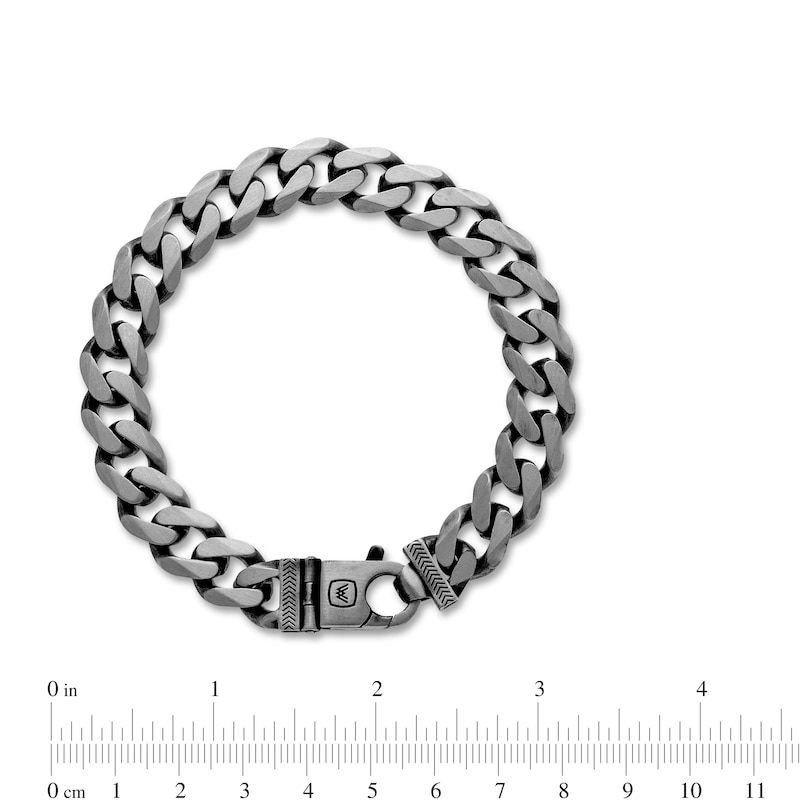 Main Image 3 of Vera Wang Men 11.0mm Oxidized Curb Chain Bracelet in Sterling Silver - 8.5"