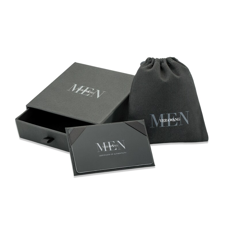 Main Image 4 of Vera Wang Men 11.0mm Oxidized Curb Chain Bracelet in Sterling Silver - 8.5"