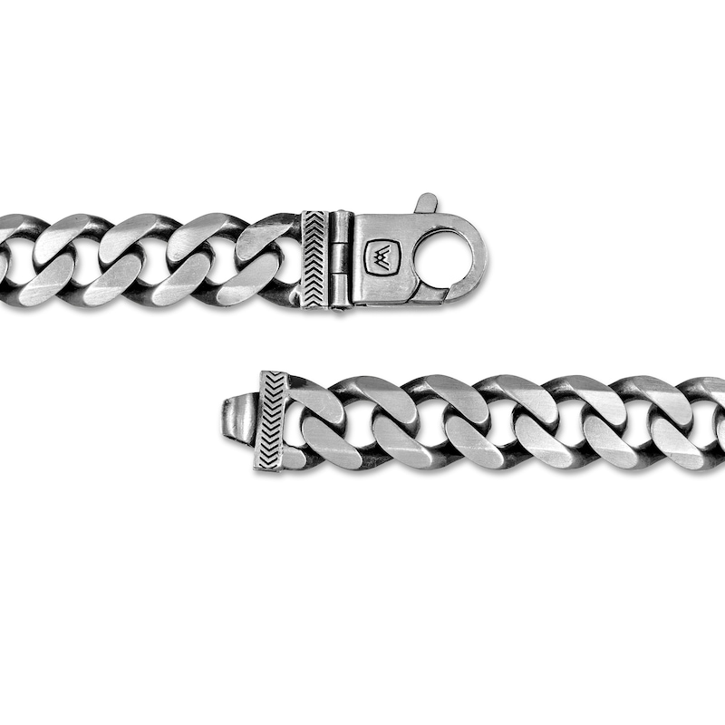 Main Image 3 of Vera Wang Men 11.0mm Oxidized Curb Chain Necklace in Sterling Silver - 22"