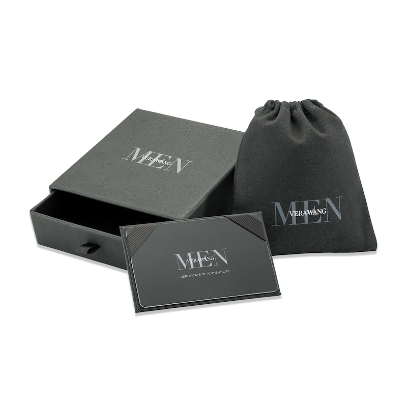 Main Image 4 of Vera Wang Men 11.0mm Oxidized Curb Chain Necklace in Sterling Silver - 22"