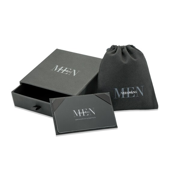 Vera Wang Men 6.0mm Foxtail Chain Necklace in Solid Sterling Silver with Black Rhodium - 22"
