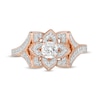 5/8 CT. T.W. Diamond Flower Frame Vintage-Style Engagement Ring in 10K Rose Gold
