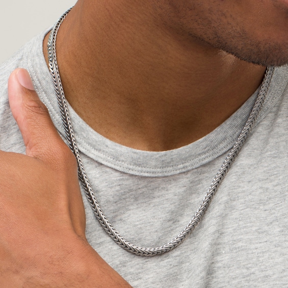 Vera Wang Men 6.0mm Foxtail Chain Necklace in Solid Sterling Silver - 22"