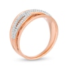 Thumbnail Image 2 of 1/6 CT. T.W. Diamond Criss-Cross Concave Ring in 10K Rose Gold