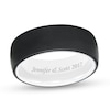 Thumbnail Image 1 of Triton 8.0mm Engravable Brushed Comfort-Fit Wedding Band in Black Tungsten and White Ceramic (1 Line)