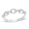 1/10 CT. T.W. Diamond Oval Link Ring in 10K White Gold