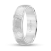 Thumbnail Image 2 of Men's 6.0mm Engravable Hammered Stepped Edge Comfort-Fit Wedding Band in Platinum (1 Line)