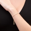 Thumbnail Image 2 of Alternating Oval and Round Lab-Created Opal Bolo Bracelet in Sterling Silver with 18K Gold Plate - 9.0"