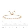 Thumbnail Image 3 of Alternating Oval and Round Lab-Created Opal Bolo Bracelet in Sterling Silver with 18K Gold Plate - 9.0"
