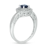 Thumbnail Image 2 of 5.0mm Blue Sapphire and 1/5 CT. T.W. Diamond Double Frame Ring in 10K White Gold