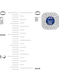 Thumbnail Image 3 of 4.0mm Blue Sapphire and 1/3 CT. T.W. Diamond Cushion Frame Stud Earrings in 10K White Gold