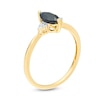 Thumbnail Image 3 of Marquise Blue Sapphire and Diamond Accent Tri-Sides Ring in 10K Gold