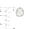 Thumbnail Image 3 of Pear-Shaped Lab-Created Opal and White Sapphire Abstract Frame Stud Earrings in Sterling Silver