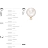 Thumbnail Image 3 of IMPERIAL® 6.5-7.0mm Akoya Cultured Pearl and 1/20 CT. T.W. Diamond Stud Earrings in 14K Gold