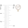 Thumbnail Image 2 of IMPERIAL® 6.5-7.0mm Cultured Akoya Pearl and 1/20 CT. T.W. Diamond Stud Earrings in 14K Gold