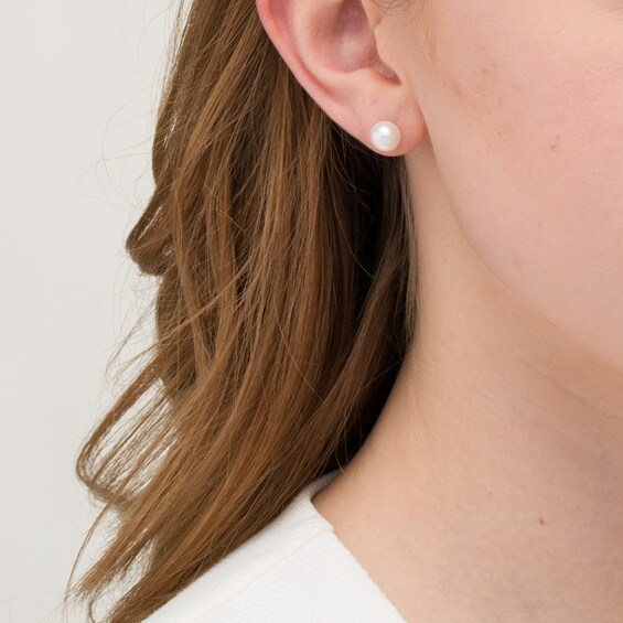 ImperialÂ® 7.5-8.0mm Akoya Cultured Pearl Stud Earrings in 14K Gold