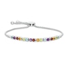 Thumbnail Image 1 of Multi-Gemstone Bolo Bracelet in Sterling Silver - 9.5"