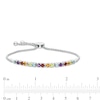 Thumbnail Image 3 of Multi-Gemstone Bolo Bracelet in Sterling Silver - 9.5"