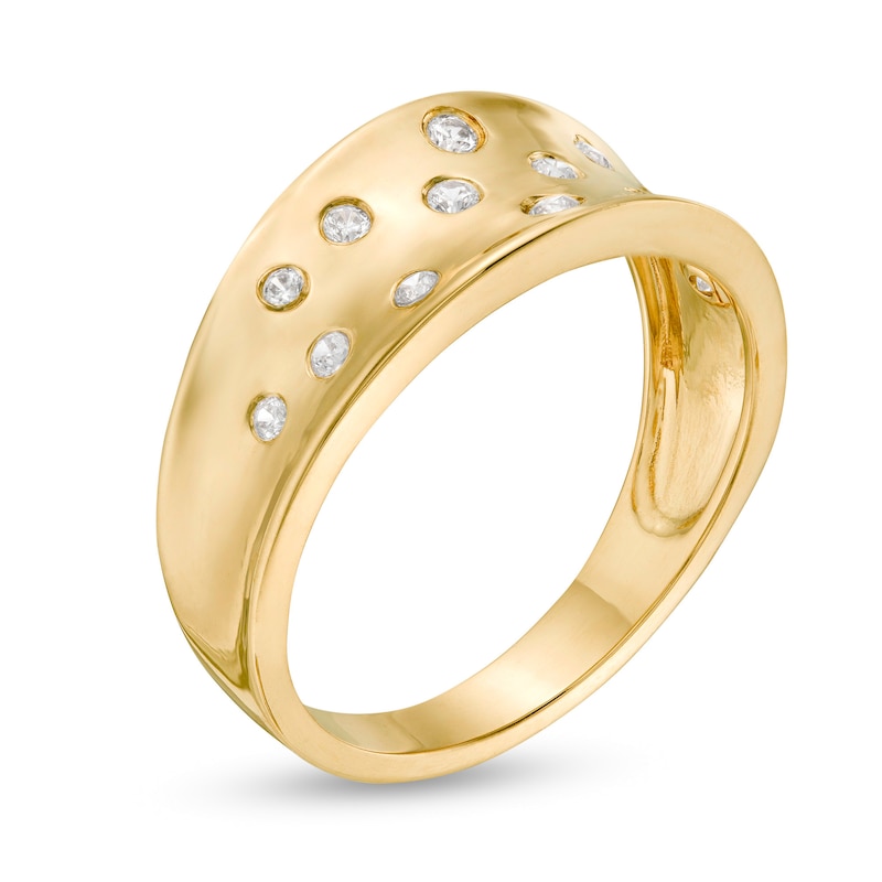 1/6 CT. T.W. Diamond Scatter Concave Ring in 10K Gold