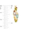 Thumbnail Image 3 of Multi-Gemstone and Lab-Created White Sapphire Cascading Cluster Hoop Earrings in Sterling Silver with 18K Gold Plate