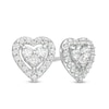 Thumbnail Image 1 of 1/2 CT. T.W. Diamond Heart-Shaped Stud Earrings in 10K White Gold