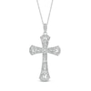 Thumbnail Image 1 of 1/8 CT. T.W. Diamond Cross Vintage-Style Pendant in Sterling Silver