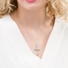 Thumbnail Image 2 of 1/8 CT. T.W. Diamond Cross Vintage-Style Pendant in Sterling Silver