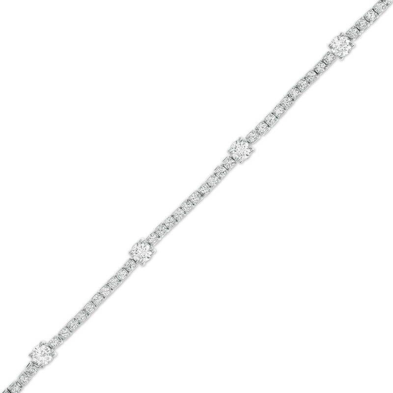 Main Image 1 of 2 CT. T.W. Diamond Station Bracelet in 10K White Gold