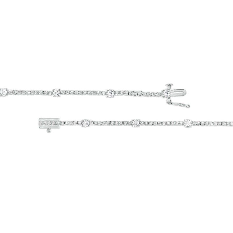 Main Image 3 of 2 CT. T.W. Diamond Station Bracelet in 10K White Gold