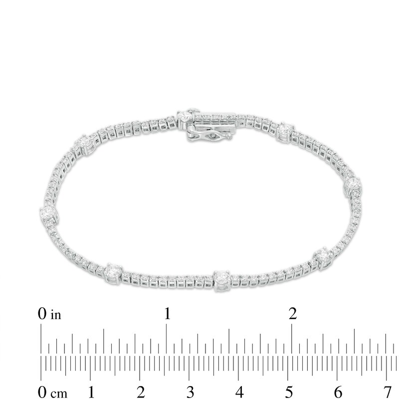 Main Image 4 of 2 CT. T.W. Diamond Station Bracelet in 10K White Gold