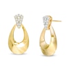 Thumbnail Image 1 of 1/4 CT. T.W. Diamond Doorknocker Drop Earrings in 10K Gold