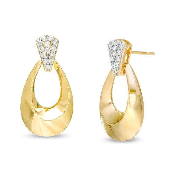 1/4 CT. T.W. Diamond Doorknocker Drop Earrings in 10K Gold 1/4 CT. T.W. Diamond Doorknocker Drop Earrings in 10K Gold