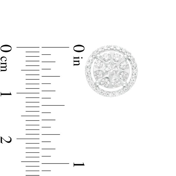 1 CT. T.w. Composite Diamond Frame Stud Earrings in 10K White Gold