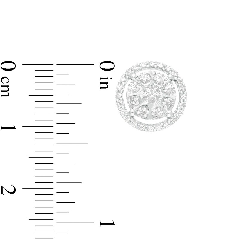 Main Image 3 of 1 CT. T.W. Composite Diamond Frame Stud Earrings in 10K White Gold