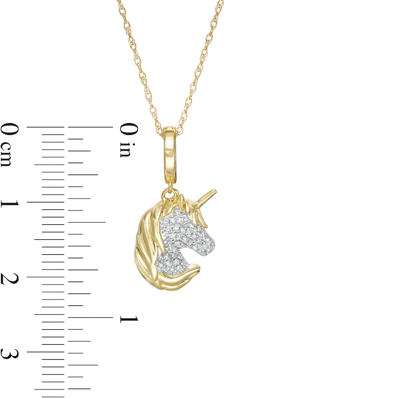 1/20 CT. T.W. Diamond Unicorn Charm in 10K Gold