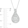 Thumbnail Image 3 of 3/4 CT. T.W. Baguette and Round Diamond Teardrop Frame Pendant in 10K White Gold