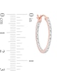 Thumbnail Image 3 of 1/4 CT. T.W. Diamond Inside-Out Hoop Earrings in Sterling Silver with 10K Rose Gold Plate