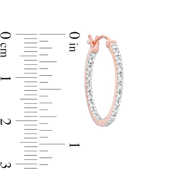 1/4 CT. T.w. Diamond Inside-Out Hoop Earrings in Sterling Silver with 10K Rose Gold Plate